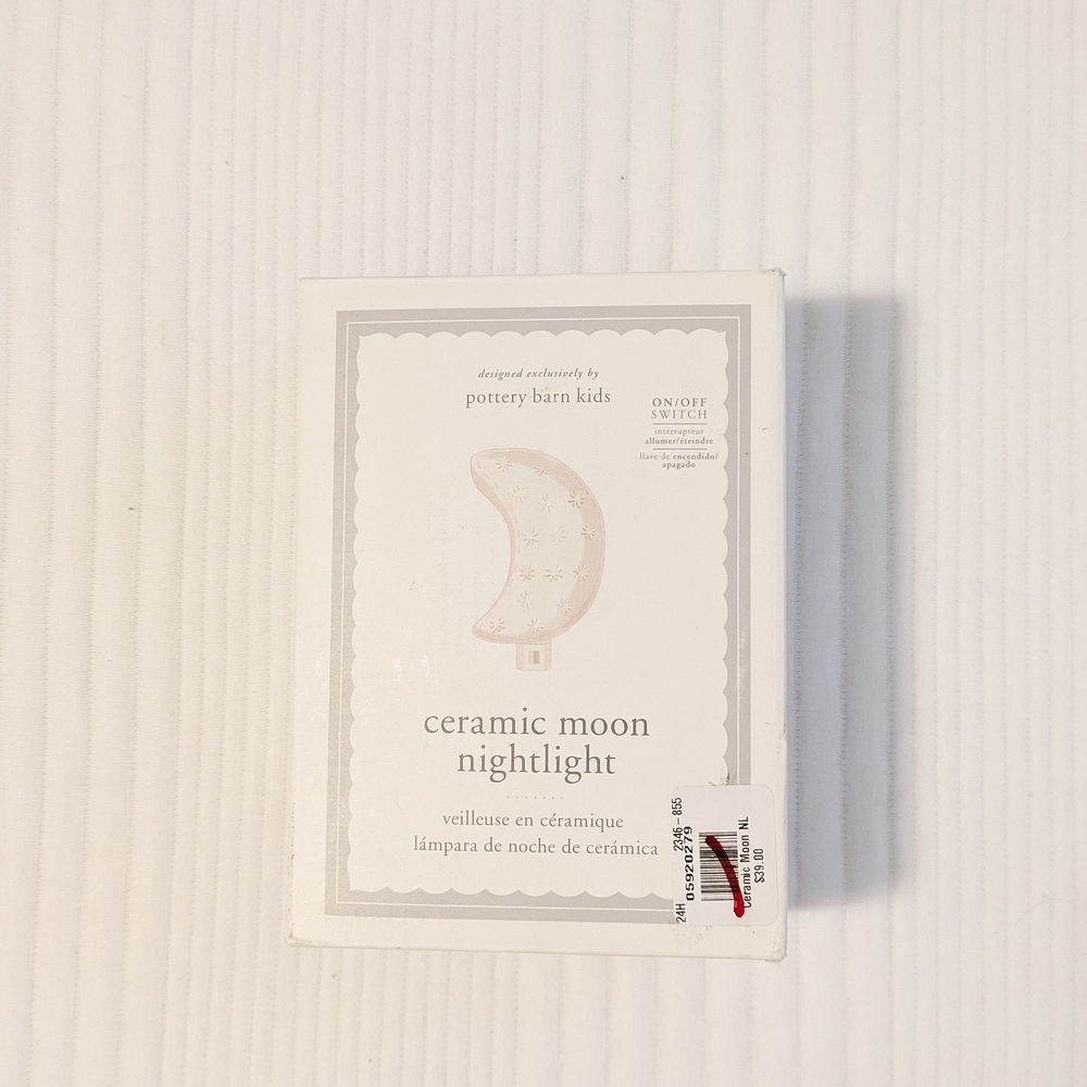 Pottery Barn Kids White Ceramic Moon Light